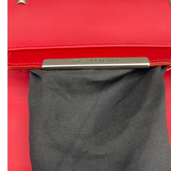Esprit 1968 Vintage 90s Red Silver Top Handle Crossbody Bag Purse - Picture 11 of 14